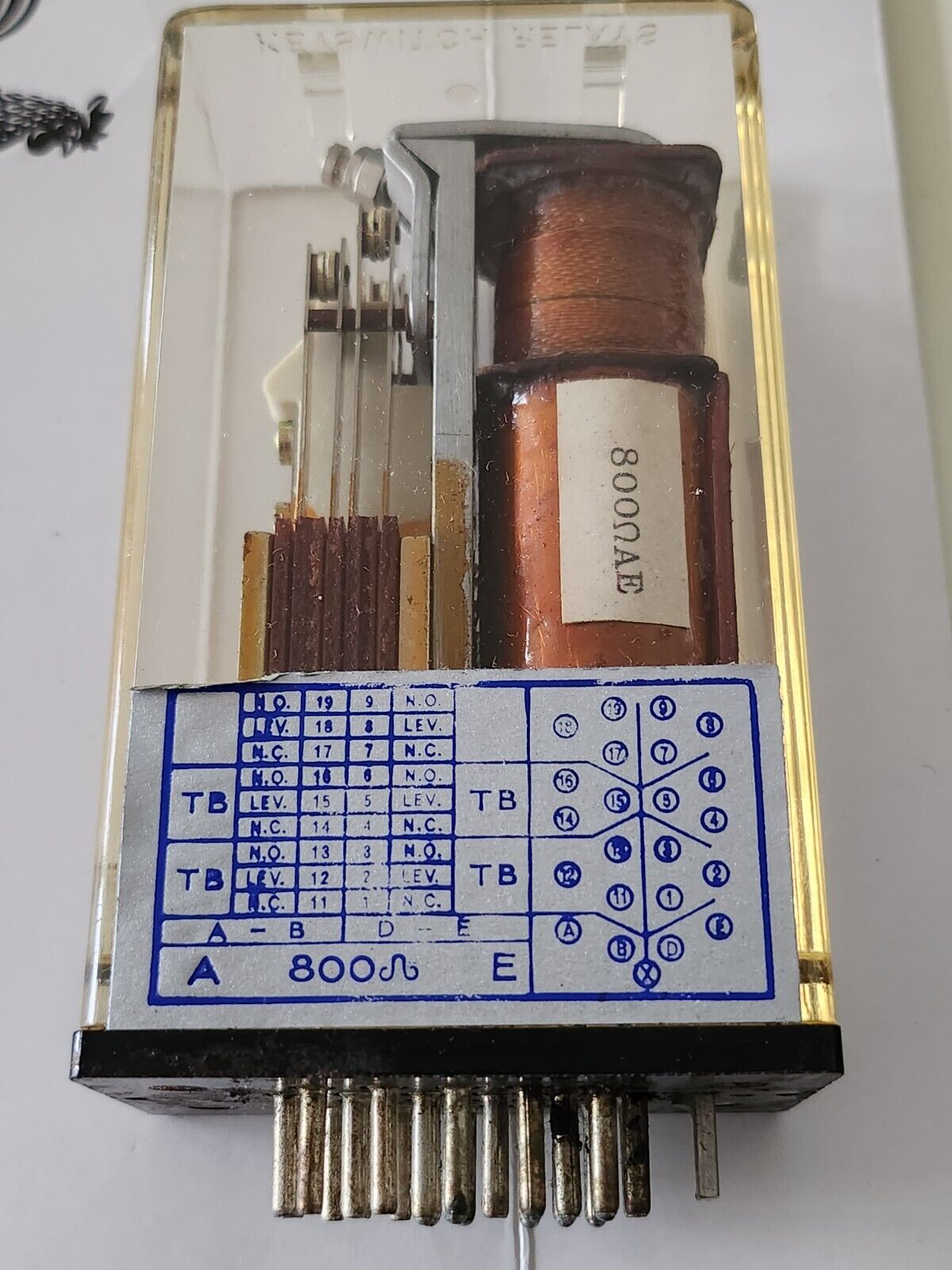 Large Keyswitch Relay 800 OHM 22 Pin Plug In Unit. New Old Stock - Rowe Ami