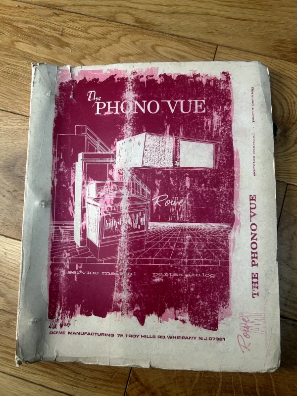 Rowe Jukebox - The Phono Vue Service Manual 1967 Original