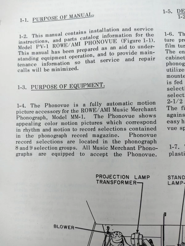Rowe Jukebox - The Phono Vue Service Manual 1967 Original - Image 6