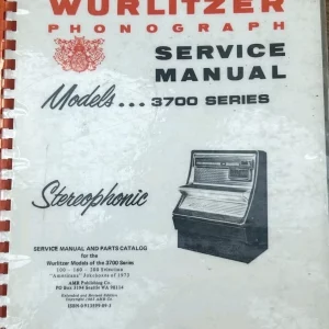 Wurlitzer 3700 series Service Manual. Original. Excellent Condition.